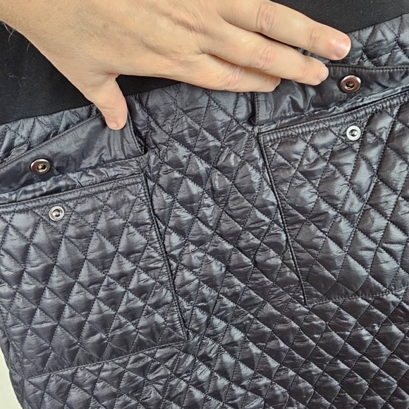 Worth New York Quilted Pocket Long Sleeve Black Shift Dress Petite S - Picture 6 of 15